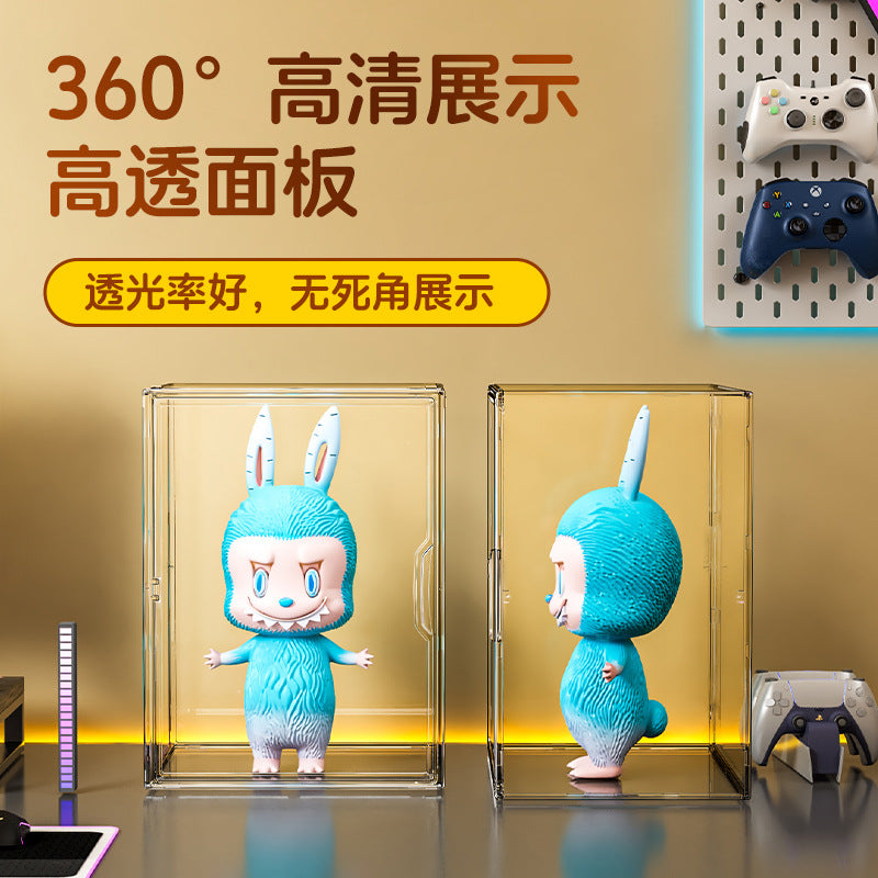 Figure blind box storage display box labubu POP MART storage box transparent dust model toy display box