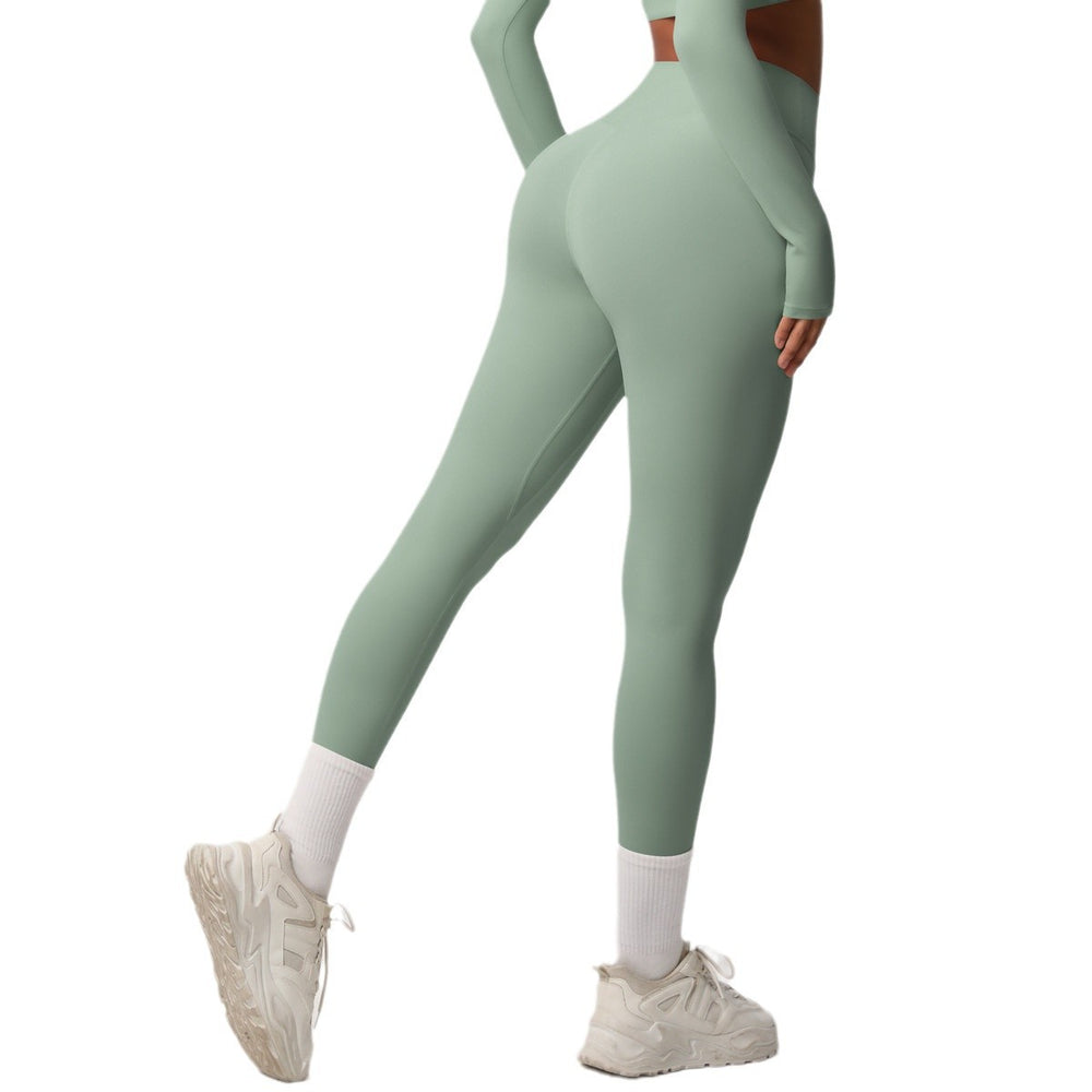 European and american high-waisted brushed nylon yoga pants - cloud-like outdoor activewear leggings - quick-dry, breathable running and fitness tights
