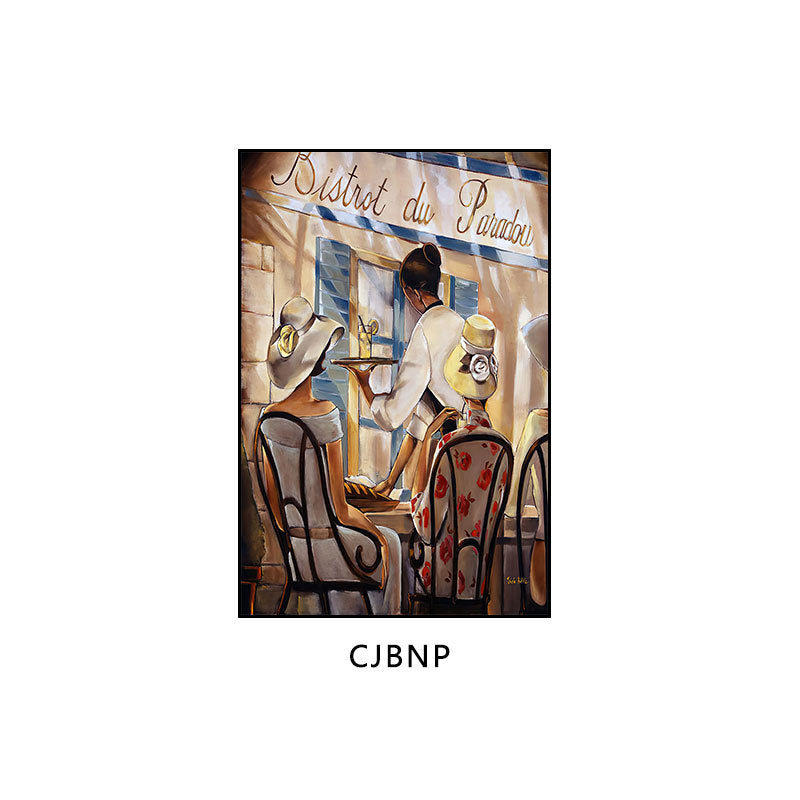 Industrial style bar decorative painting American retro beautiful woman oil painting ktv box hanging painting western restaurant cafe mural