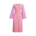 Aliexpress  new long sleeve midi solid color dress african women's plus size pleated skirt with belt