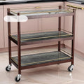 Stainless steel three-tier serving cart - hotel food delivery & dish collection handcart - detachable commercial serving cart