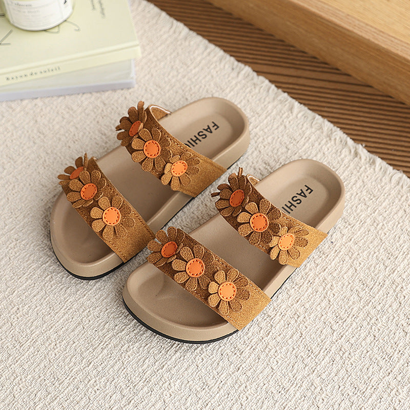 Kids' summer sandals: new daisy design, trendy style, korean fashion, versatile platform slides