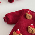 Winter fleece-lined thickened super cute baby romper, adorable red new year outfit, baby lambswool crawling suit, chinese new year apparel