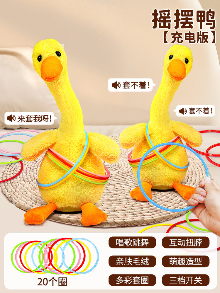 Children's throwing ring toy set, big goose set, duck parent-child interactive indoor and outdoor ring set, kindergarten stall