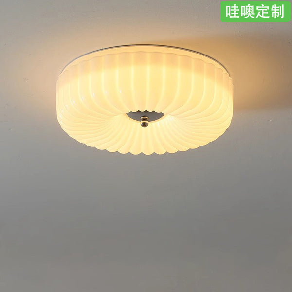 [Wow] Bauhaus cloakroom ceiling light medieval vintage French cream balcony foyer glass light