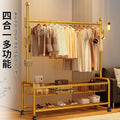 Clothes drying rack floor-standing for homemovable bedroom clothes drying rack balcony hanging clothes rack indoor simple pole coat rack