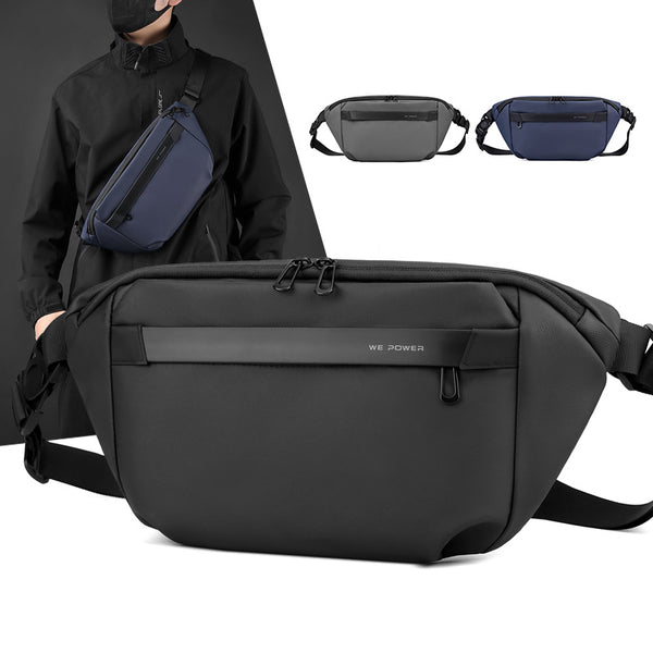 WEPOWER New Men's Crossbody Bag Large Capacity Lightweight Men's Bag Fanny Bag Sports Leisure Breast Bag Shoulder Bag