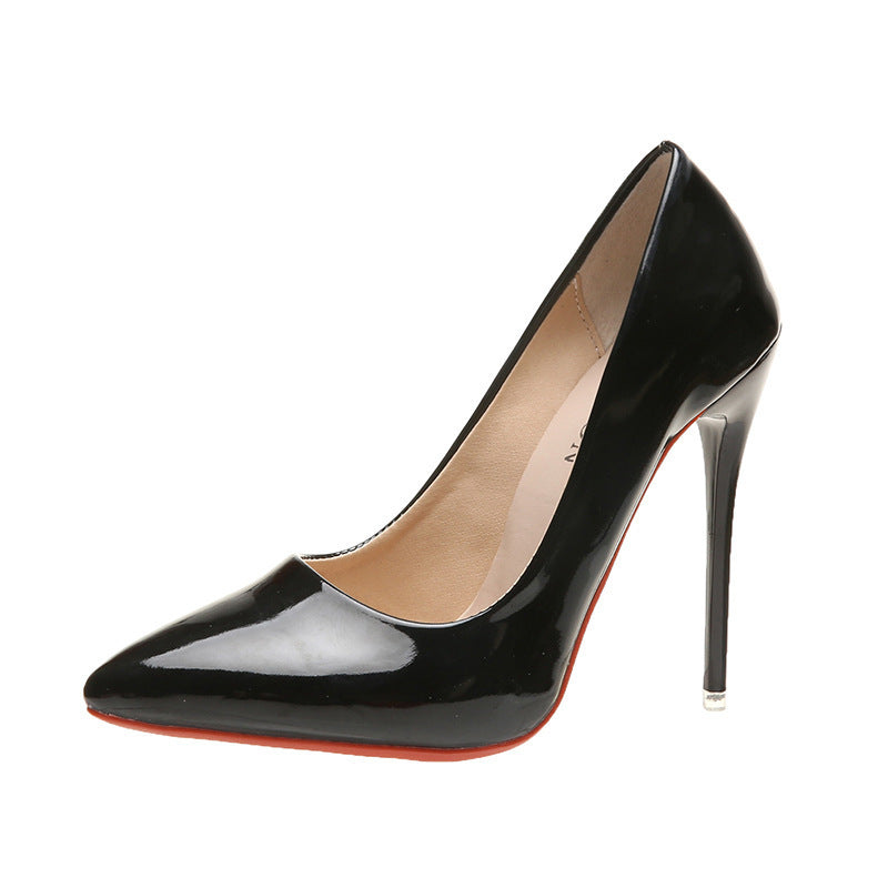 2026exportplus sizespring stiletto high heels patent leather pointed toe flats women's shoes plus size 40-45export cross-border