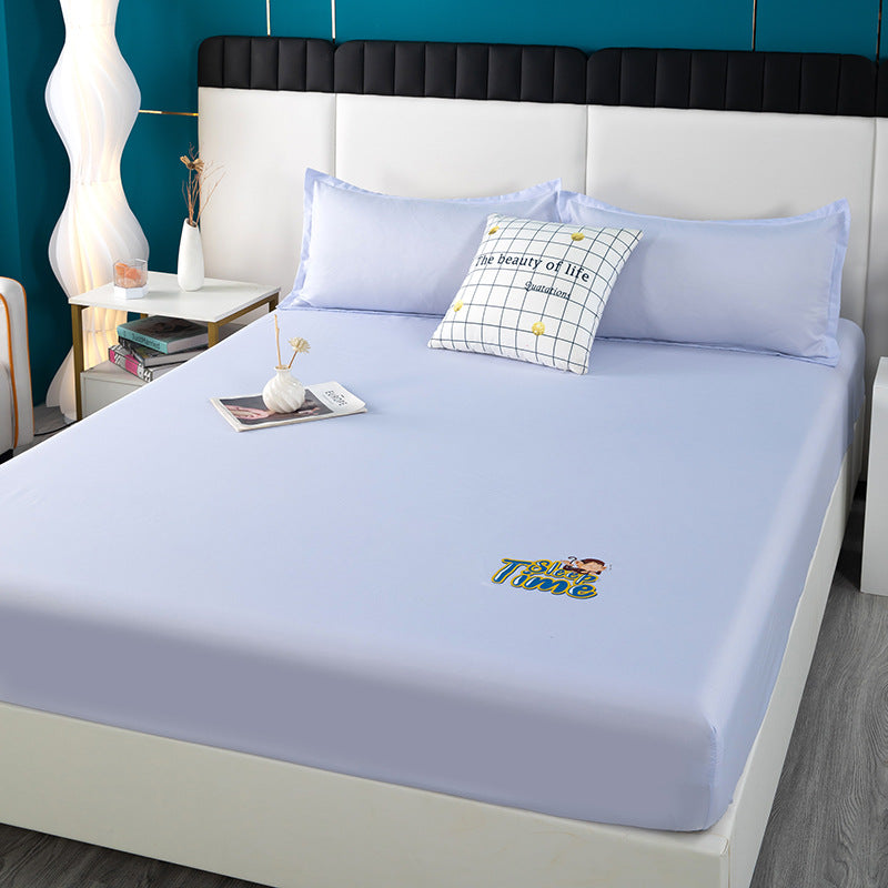 Bed sheets single piece fitted sheet all-inclusive bed cover mattress protector washed cotton summer maternal and infant washed cotton fitted sheet three-piece set