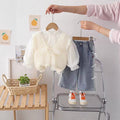 Korean style knitted vest and white shirt girl's outfit  - sweet & stylish bowknot floral set