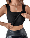 cross-border women's fashion solid color padded bralette top - versatile underwear, loungewear, and u-neck vest