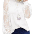 european and american export  new women's long-sleeve lace casual loose t-shirt top