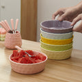 New arrival cream style pure color ceramic bowl hammer pattern design underglaze color fruit bowl for home high-looking salad bowl wholesale