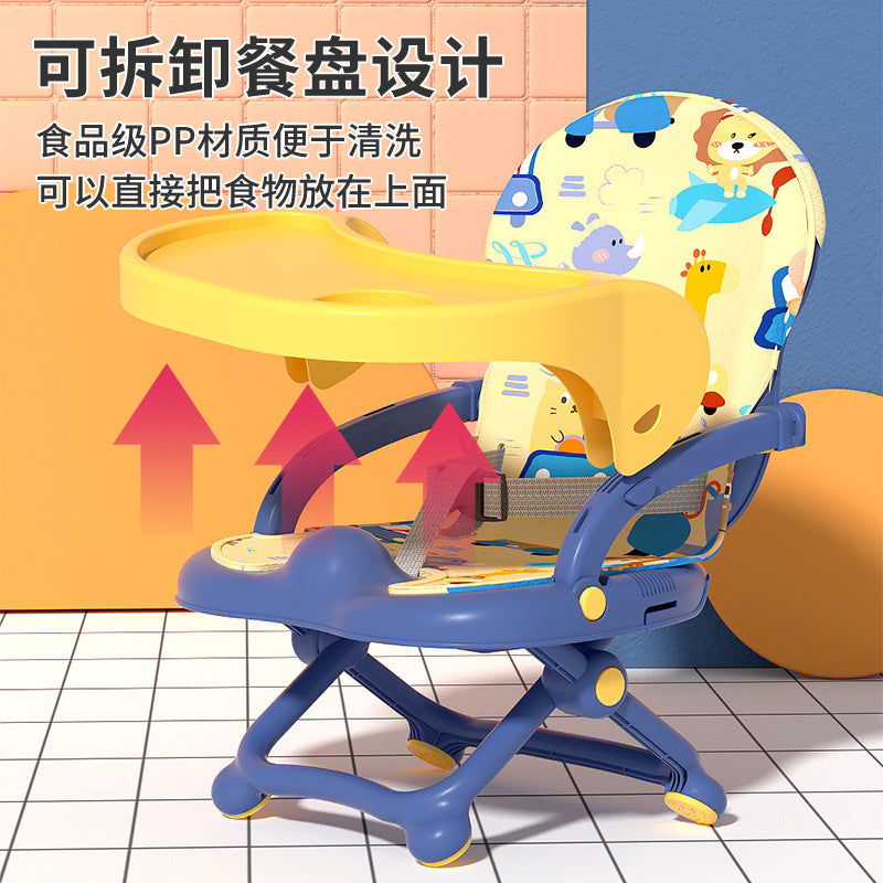 Baby Dining Chair Children's Eating Seat Baby Foldable Removable Dinner Plate Home Travel Portable Learning Chair