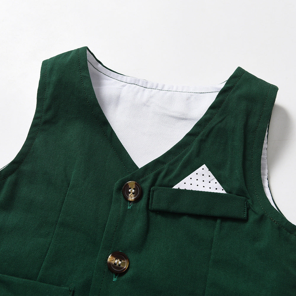 new arrival: british style suit vest three-piece set - children's spring/autumn formal wear, boys' autumn outfit, baby clothes