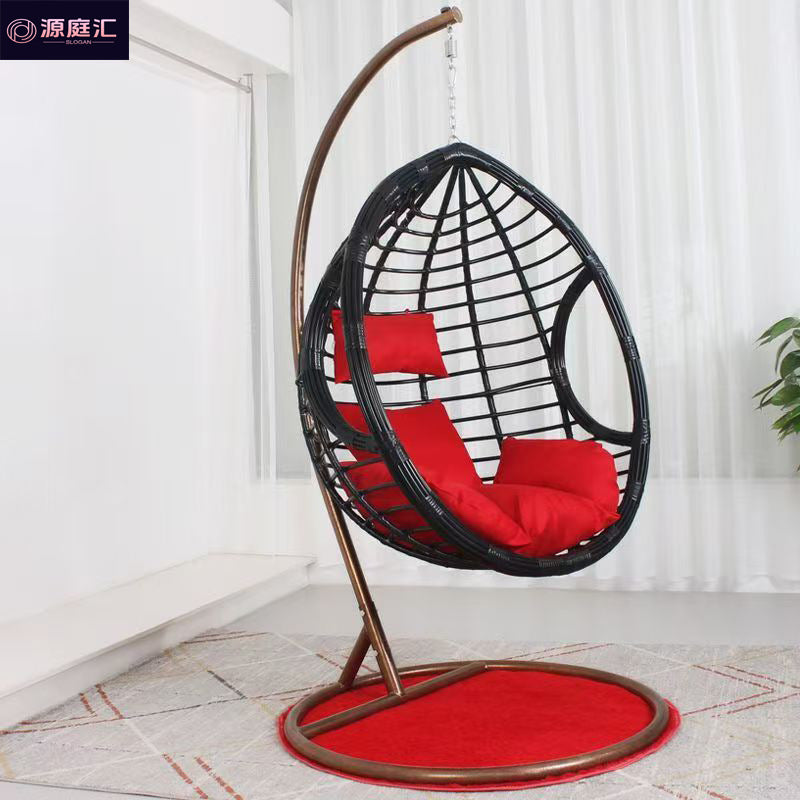 Romantic hanging basket rattan chair for home indoor hanging chair swing adult hammock balcony single double living room rocking lounge chair