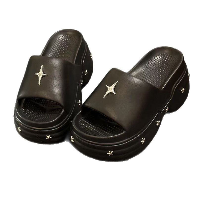 Thick sole rivet slippers for women summer outwearthick sole shit feeling 2026new arrivalsummerpopular sandals wholesale