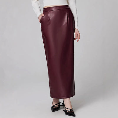Ready stock - 73176#  bestseller cross-border e-commerce women's fashion european and american bodycon slim-fit slit straight midi skirt