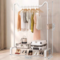 Freestanding coat rack - multi-functional clothes hanger for home, bedroom, balcony, dorm room - easy to assemble