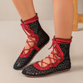 Export breathable mesh strap roman sandals retro pirate style cut outflats short boots cosplay sandals