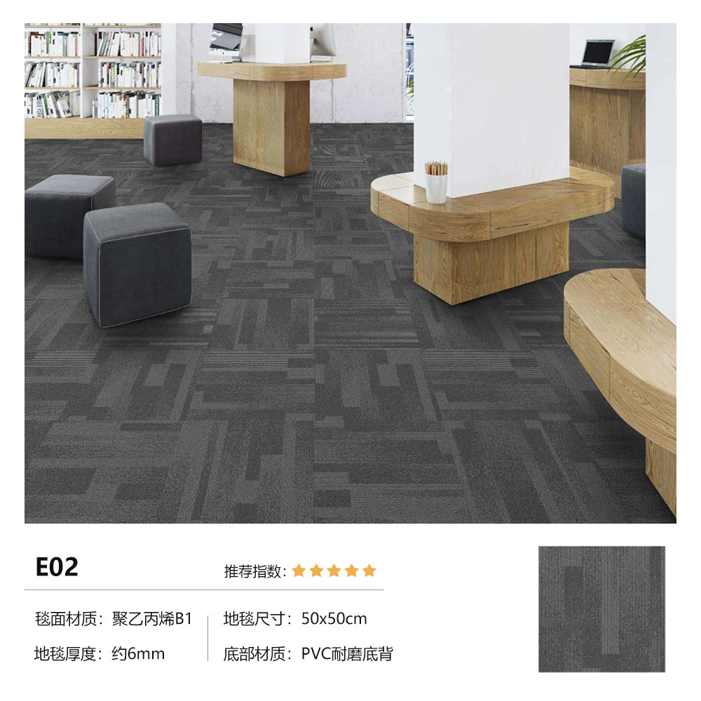 Ready-to-ship, b1 fire-rated carpet tiles for office, grade a commercial buildings, hotels, and retail spaces. spliceable, sound-absorbing, wear-resistant, and non-slip