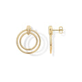 Amazon cross-border fashion minimalist commute double-clasp circle stud earrings - high-end double-layer women's earrings