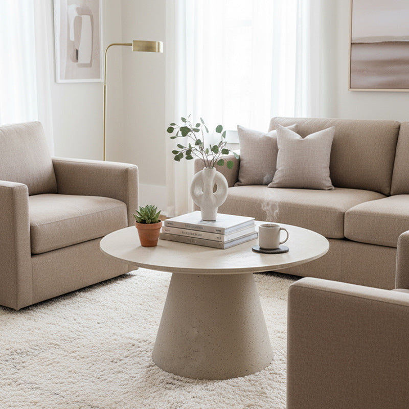 Microcement tapered tea table scandinavianfor home living room special-shaped low table small apartment cream style small popular coffee table