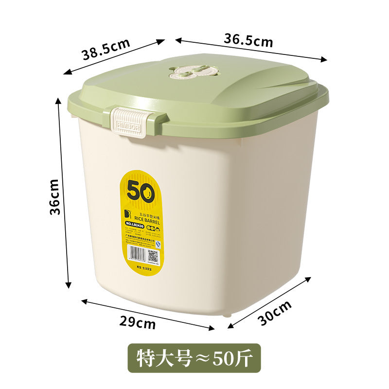 Grains Storage Sealed Box Food Grade Rice Noodle Storage Container Insect-proof and Moisture-proof 10kg High-end Household Rice Bucket