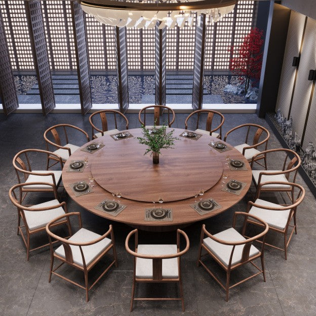 Hotel banquet electric large round table dining table with turntable high-end desktop 10 people 20 people box hotel hot pot table
