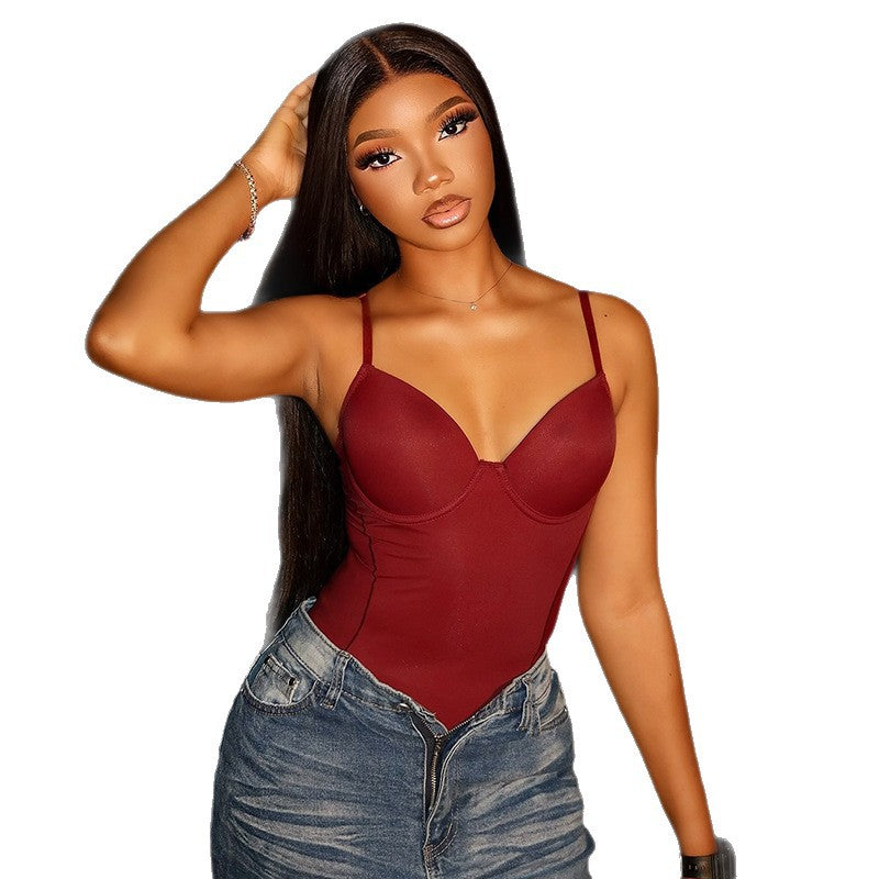 European and american women's clothing  autumn new sweet and fresh camisole bodysuit - slimming and figure-flattering