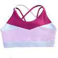 Fresh and girly, high-stretch, color-blocked yoga outfit for kids. quick-drying set includes a running, training, and fitness compression sports top