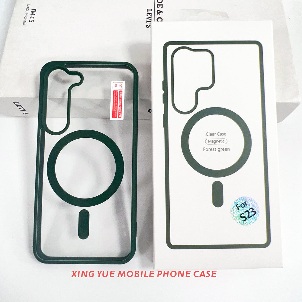 wholesale of samsung s25 ultra transparent magnetic phone case, s24 wireless charging color shield protective cover, a15