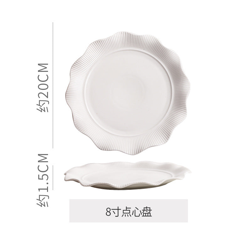 European-style embossed ceramic double-layer serving tray - perfect for home, snacks, desserts, cakes, creative wedding decor, living room, and pastry presentation
