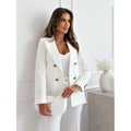 Amazon  european and american new arrival double-breasted solid color fashion blazer