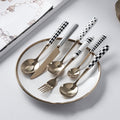 Minimalist ceramic stainless steel steak knife and fork set - trendy ins style cutlery, creative fruit forks, western dinnerware wholesale