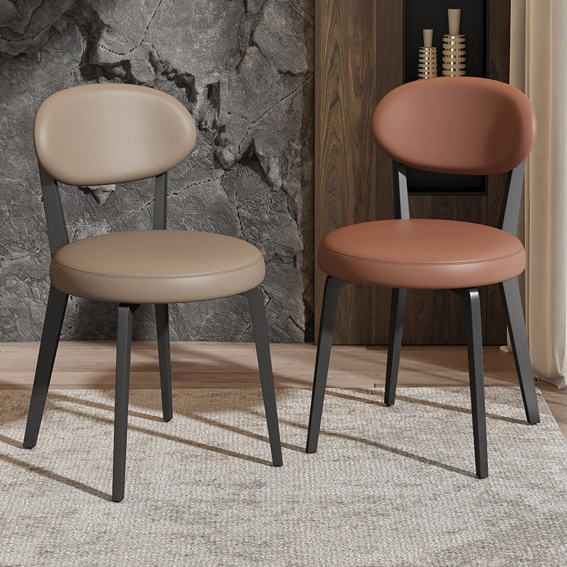 Italian cream style dining chair - premium light luxury designer chair for home - modern minimalist upholstered backrest dining table stool