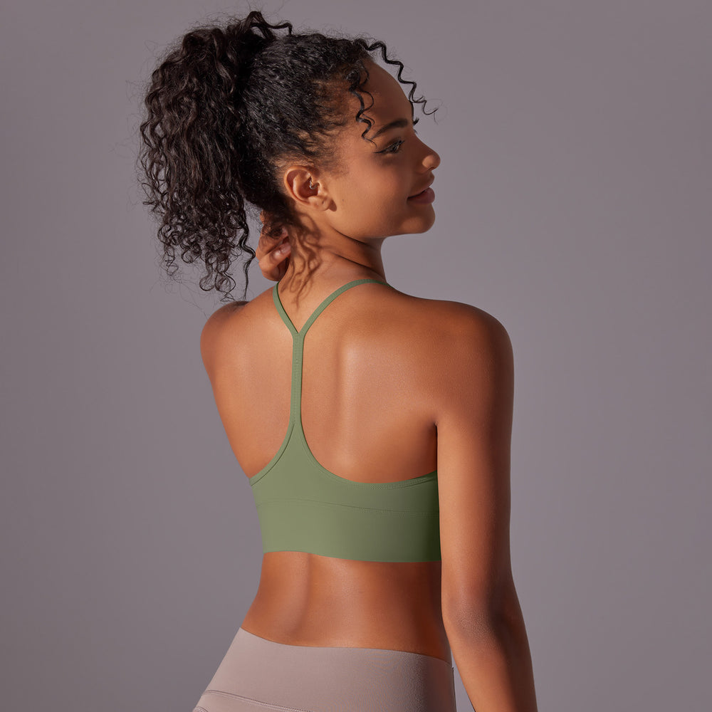 european and american double-sided brushed comfortable i-shaped back yoga wear sports intimates running fitness yoga bra for women