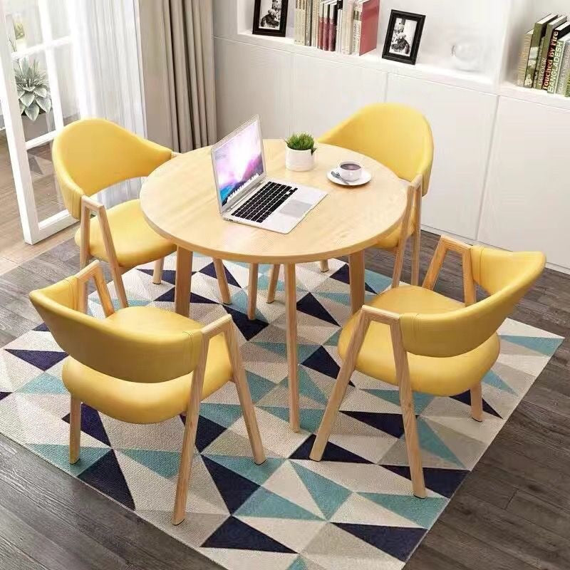 A brief discussion on table and chair combination coffee shop milk tea shop round table office casual small apartment dining table scandinavianfor home