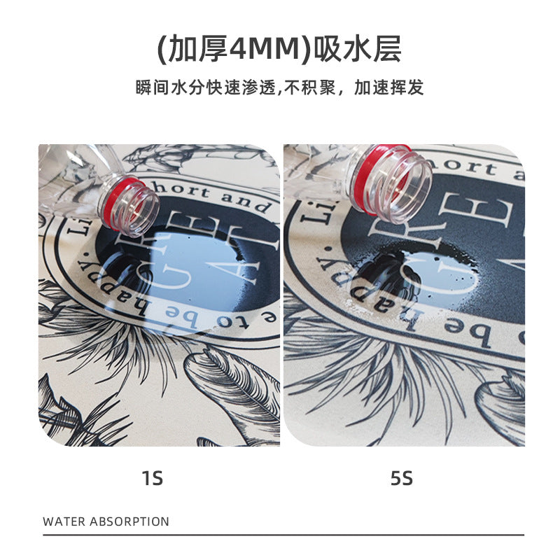 Strong water absorption and quick-drying floor mat at the entrance of the shower room, bathroom diatom mud curved carpet, bathroom non-slip fan-shaped foot mat