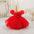 New arrival: children's formal dress - bowknot, puff sleeves, tiered princess dress for flower girls