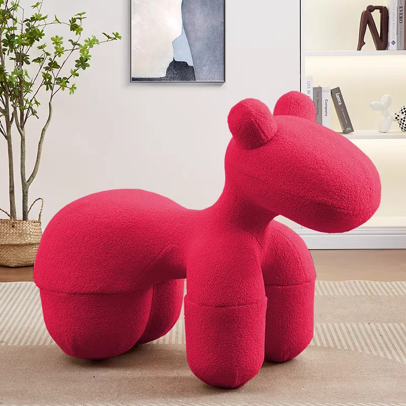 Creative pony chair - adorable kids' animal ride-on sofa stool - cartoon chair plush toy - home decor accent