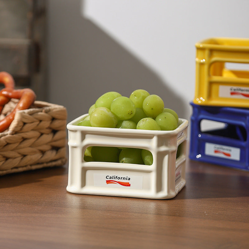 陶瓷薯条碗高颜值网红爆米花零食碗创意小吃筐家用水果碗造型碗篮