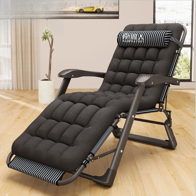 Nanjiren foldable bed nap for home lunch break portable office foldable recliner thickened bold balcony casual chair