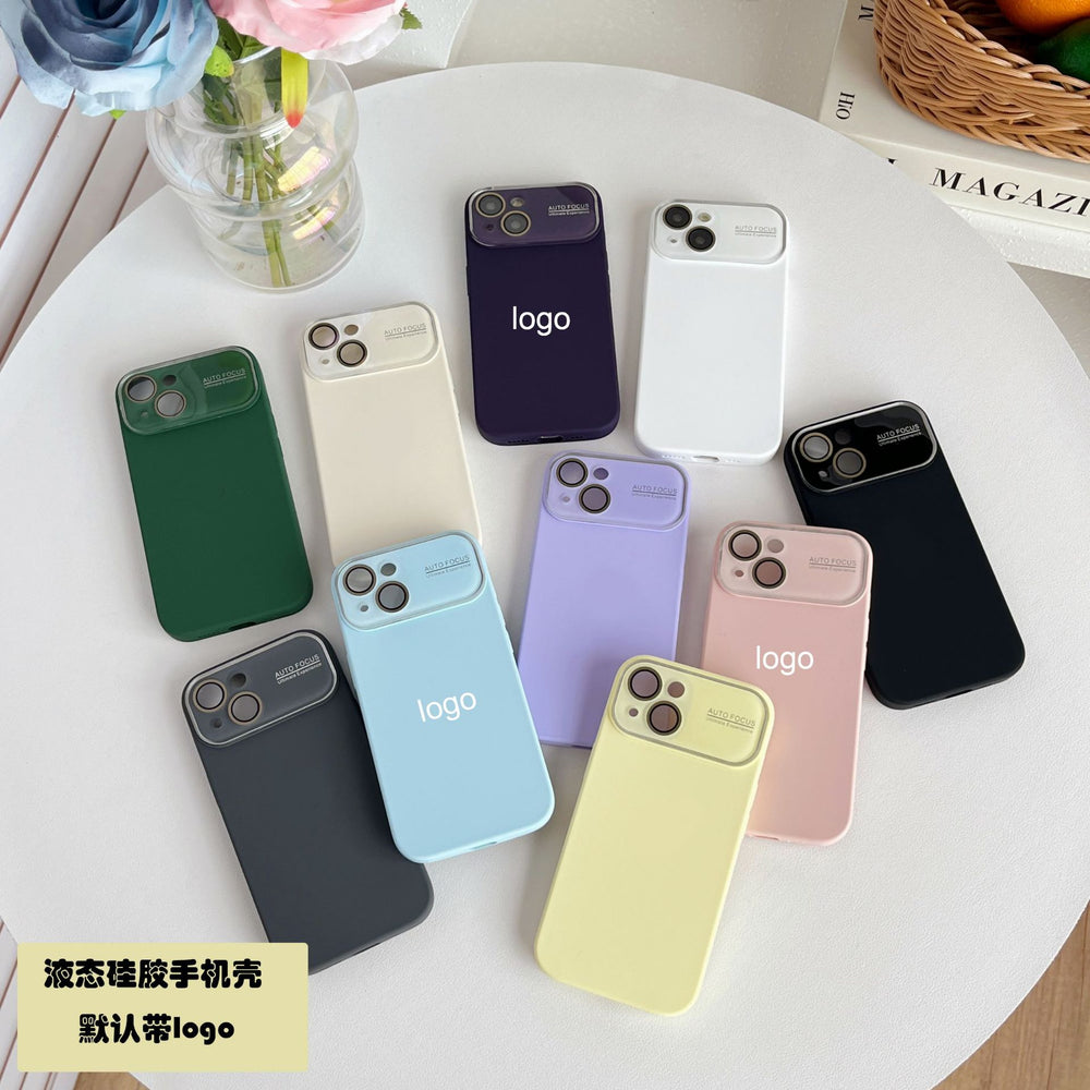 Premium large view camera lens protector case for apple 15 pro max, 12, liquid silicone iphone 13 & 14