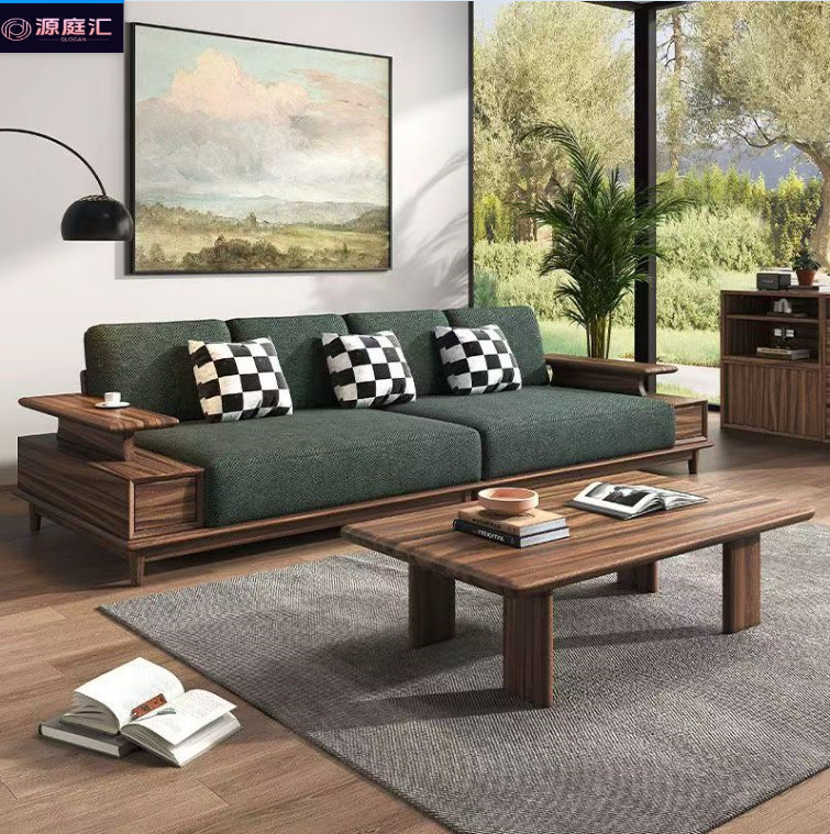 All solid wood sofa living room italianaccessible luxurynorth american black walnut log small apartment song style aesthetic sofa