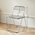Casual foldable chair transparent crystal photo chair scandinavian acrylic fashion popular makeup stool backrest dining chair