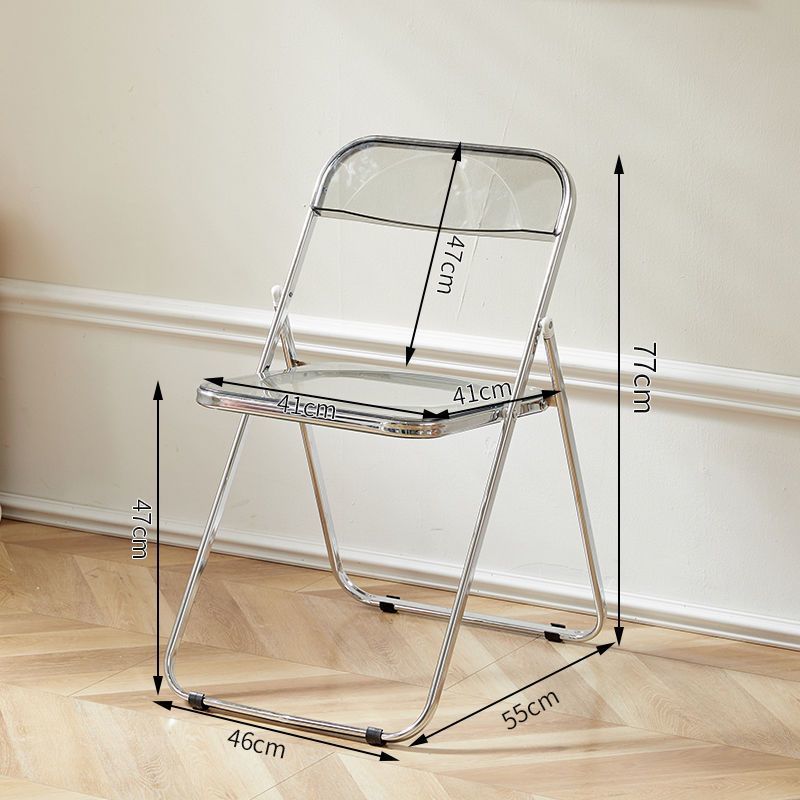 Casual foldable chair transparent crystal photo chair scandinavian acrylic fashion popular makeup stool backrest dining chair