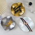 Stylish high-looking four-corner frosted plate creative asymmetrical jewelry watch plate desktop special-shaped storage plate display plate