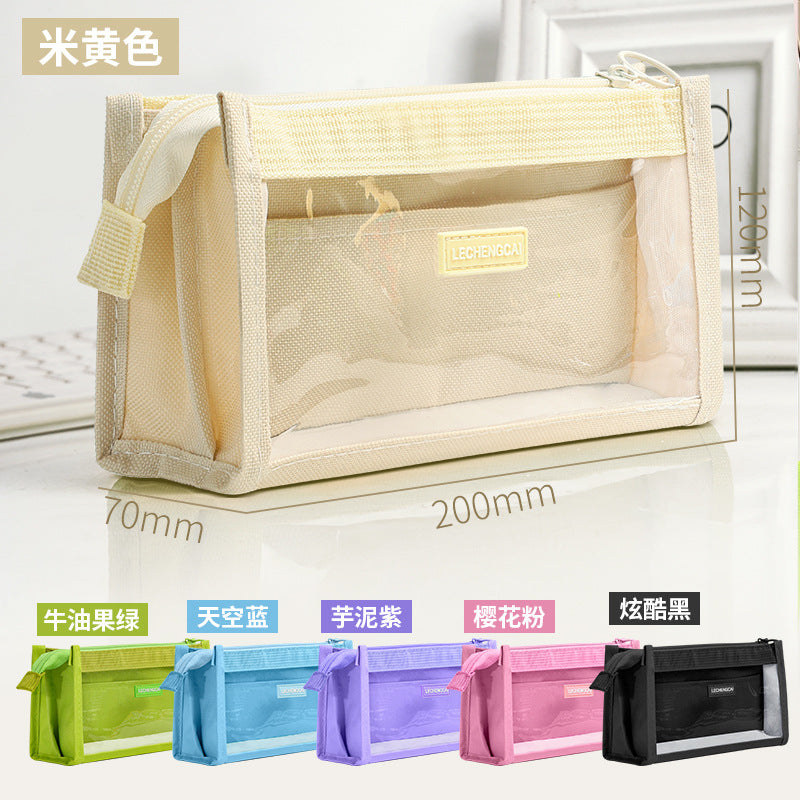 6-layer pencil bag, large-capacity stationery box, stationery bag, pencil case, high-value transparent super-energy storage bag, pencil bag.