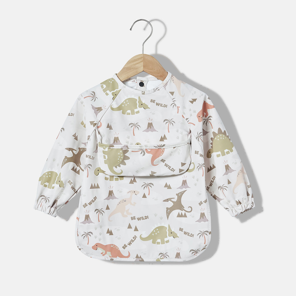 Danish children's long-sleeved eating smock baby eating clothes bib super soft waterproof baby rice pocket anti-dirty feeding clothes